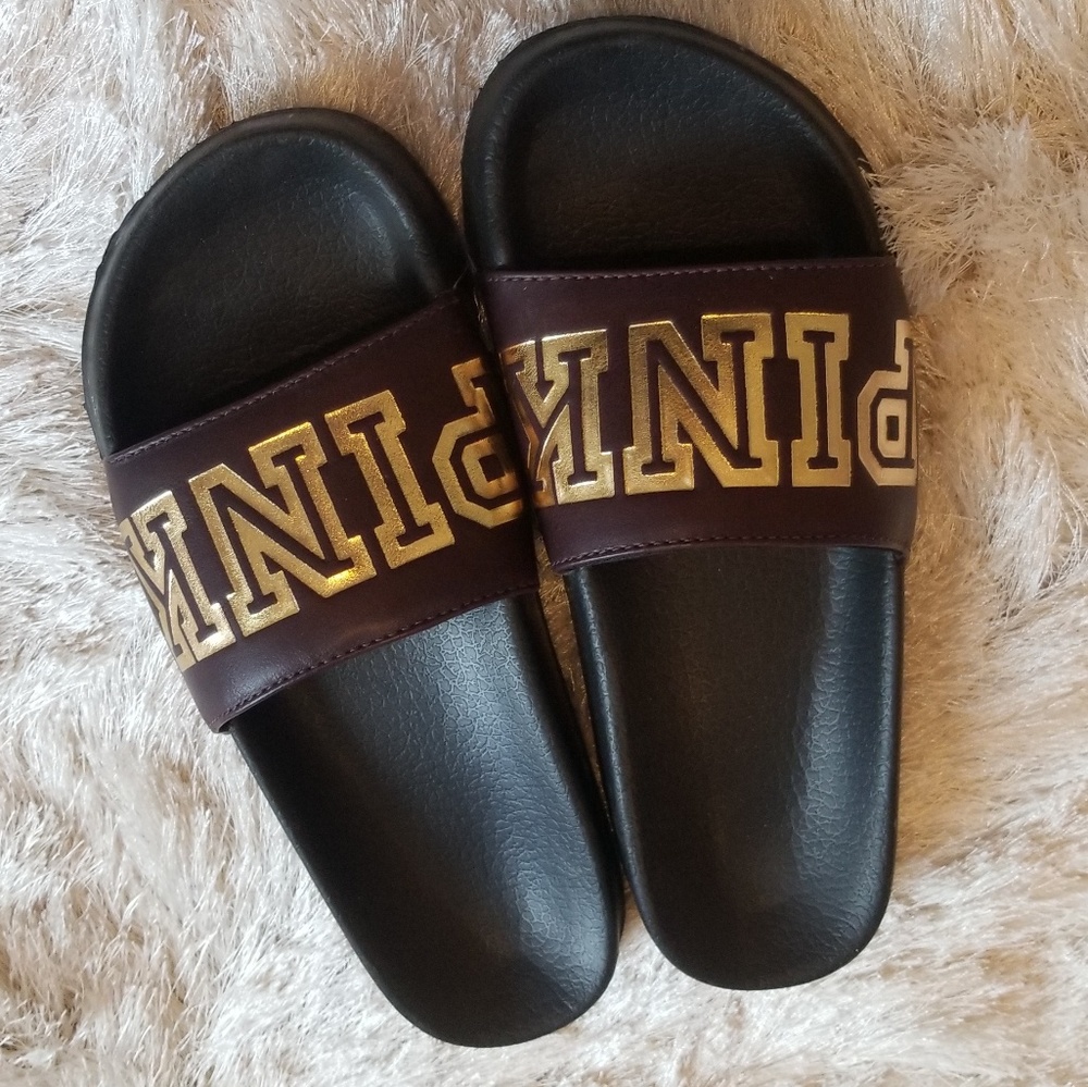 🍷 Victoria's Secret Pink Sandals in Burgandy